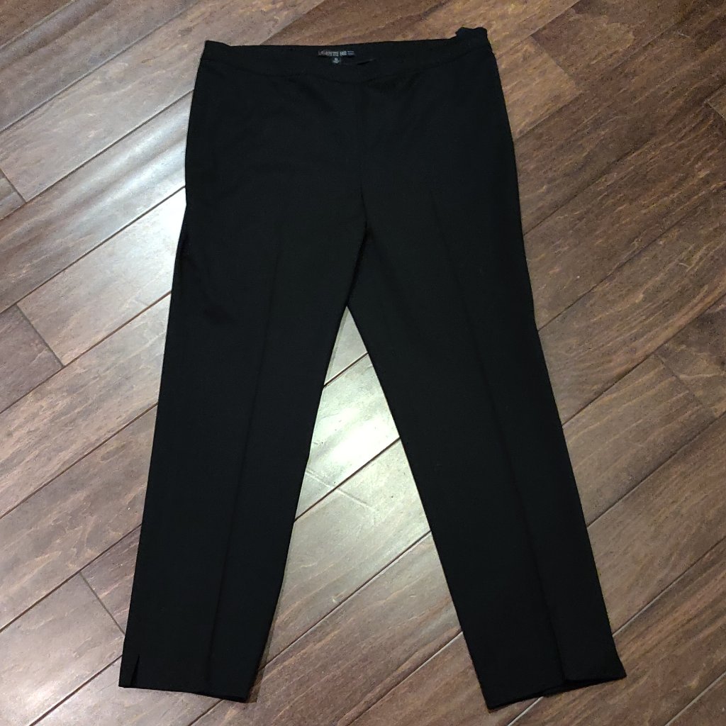 Lafayette 148 Bleecker Virgin Wool Trouser Pants Black Size 12